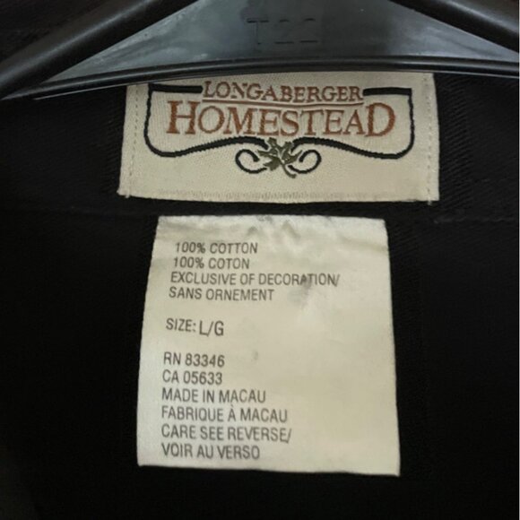 Longaberger Homestead Black Christmas Winter ButtonUp Shirt SZ L Basket Snowman - Picture 4 of 7